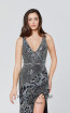 Primavera Couture 3412 Black Silver Front Dress