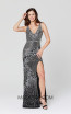 Primavera Couture 3412 Black Silver Front Dress