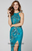 Primavera Couture 3420 Teal Front Dress