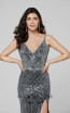 Primavera Couture 3422 Black Silver Front Dress