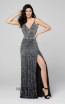 Primavera Couture 3422 Black Silver Front Dress
