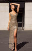 Primavera Couture 3422 Nude Gold Front Dress