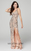 Primavera Couture 3440 Blush Charcoal Front Dress