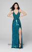 Primavera Couture 3441 Teal Front Dress