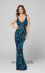 Primavera Couture 3445 Black Blue Front Dress