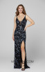 Primavera Couture 3450 Black Multi Front Dress