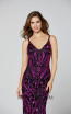 Primavera Couture 3454 Black Magenta Front Dress