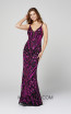 Primavera Couture 3454 Black Magenta Front Dress