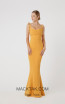 Rachel Gilbert RG60589 Mustard Front Evening Dress