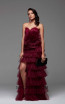 Rengin 5465 Raspberry Front Dress