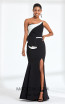 Rengin 5578 Black White Front Dress
