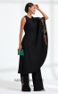 Rengin 5584 Black Front Dress