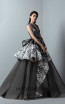Saiid Kobeisy RE3376 Metallic Black Front Evening Dress