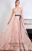 Sana Sabini 9231B Peach Front Evening Dress