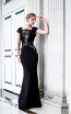 Sana Sabini 9292 Black Front Evening Dress