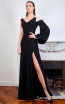 Sana Sabini 9344 Black Front Evening Dress