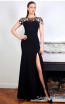Sana Sabini 9345 Black White Front Evening Dress