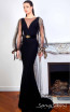 Sana Sabini 9350 Black Gold Front Evening Dress