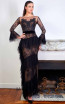 Sana Sabini 9353 Black Nude Front Evening Dress