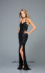 Scala 48980 Black Front Evening Dress