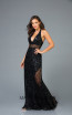 Scala 48983 Black Front Evening Dress