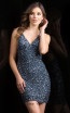 Scala 48782 Charcoal Front Evening Dress