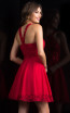 Scala 48813 Red Back Evening Dress