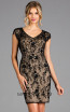 Scala 48909 Black Nude Front Cocktail Dress
