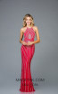 Scala 48956 Red Silver Front Evening Dress
