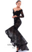 Tarik Ediz 93432 Black Front Evening Dress