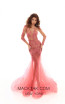 Tarik Ediz 93601 Dark Rose Front Evening Dress