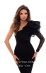 Tarik Ediz 93610 Black Front Evening Dress