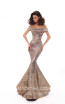 Tarik Ediz 93622 Gold Front Evening Dress