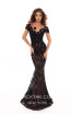 Tarik Ediz 93627 Black Front Evening Dress
