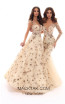 Tarik Ediz 93704 Ivory Gold Front Evening Dress