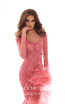Tarik Ediz 93716 Dark Rose Front Evening Dress