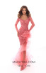Tarik Ediz 93716 Dark Rose Front Evening Dress