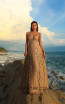 Tarik Ediz 93739 Gold Front Evening Dress