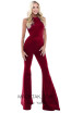 Tarik Ediz 50485 Burgundy Front Dress