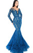 Tarik Ediz 93623 Turquoise Front Dress