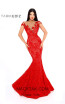 Tarik Ediz 93626 Red Front Dress
