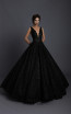 Tarik Ediz 93631 Black Front Dress