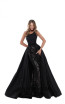 Tarik Ediz 50435 Black Front Prom Dress