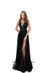 Tarik Ediz 50446 Black Front Prom Dress