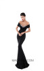 Tarik Ediz 50487 Black Front Prom Dress