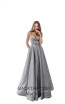 Tarik Ediz 50542 Gunmetal Front Prom Dress