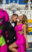 Tarik Ediz 50666 Fuchsia Side Dress