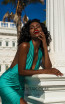 Tarik Ediz 50757 Aqua Front Dress