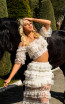 Tarik Ediz 50765 Ivory Front Dress