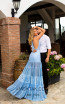 Tarik Ediz 50773 Blue Back Dress